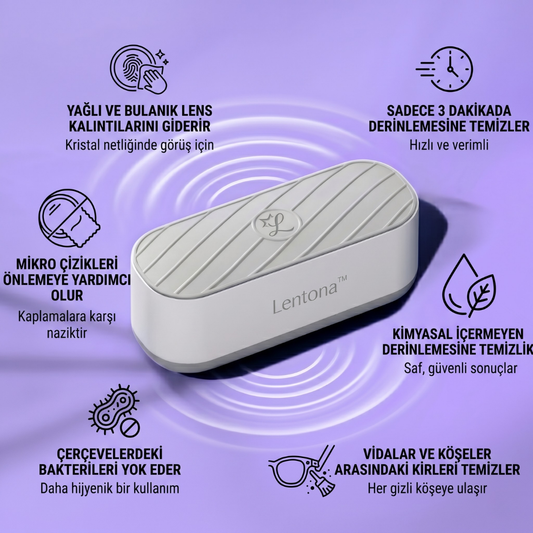 LENTONA™ Ultrasonik Gözlük Temizleme Cihazı