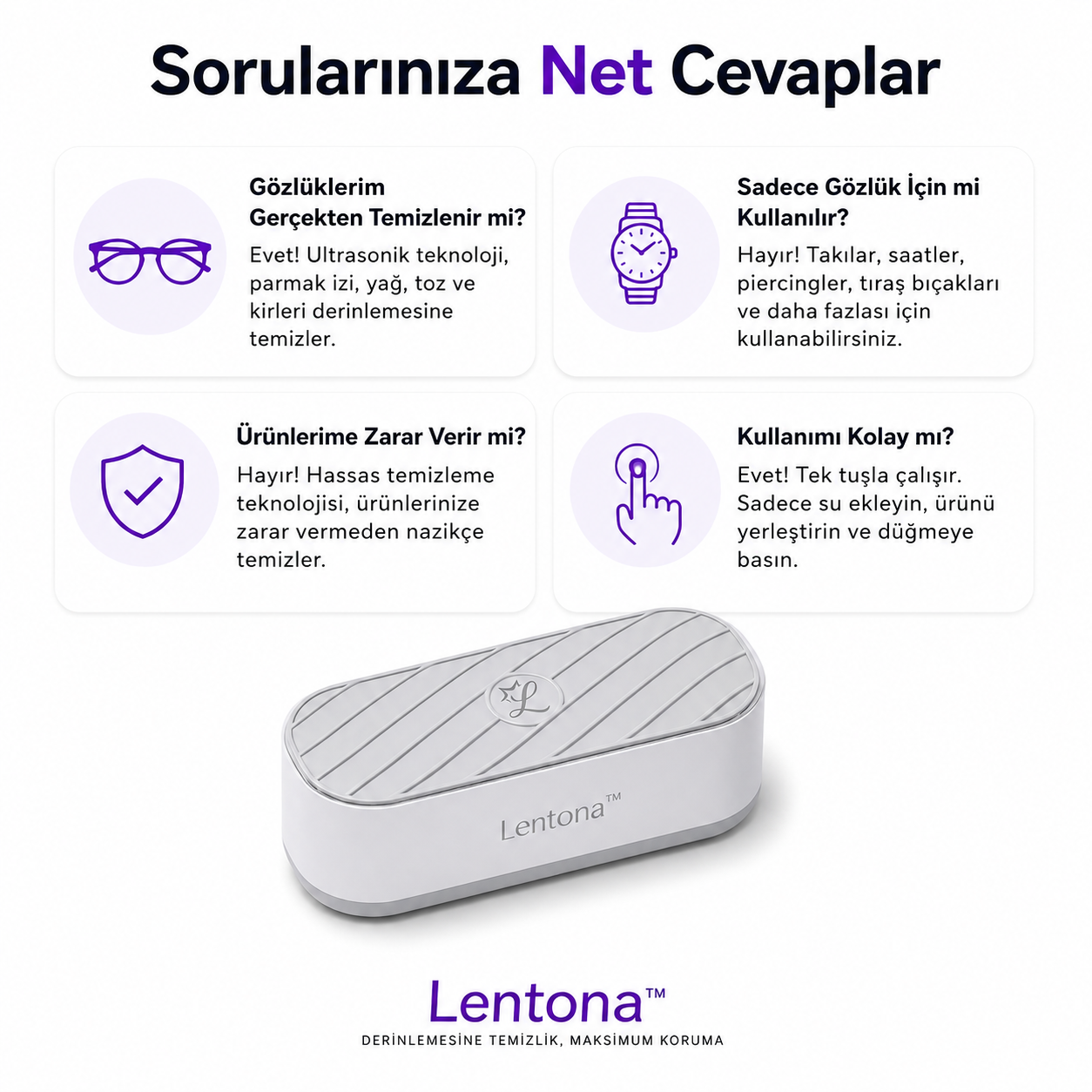 LENTONA™ Ultrasonik Temizleme Cihazı