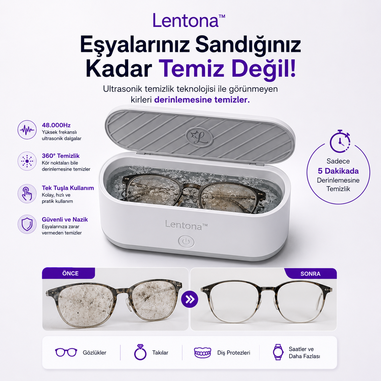 LENTONA™ Ultrasonik Temizleme Cihazı